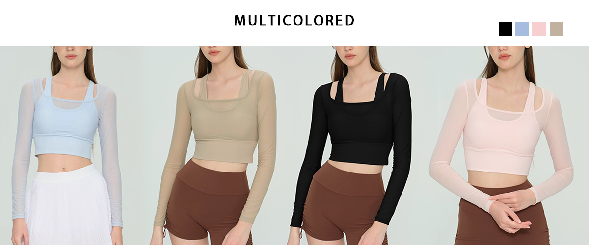 Layered long sleeve workout top